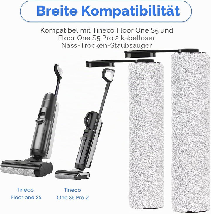 BRUVISH (3 Stück) Ersatz-Bürstenrollen, kompatibel mit Tineco Floor One S5/ Floor One S5 Pro Akku-Na