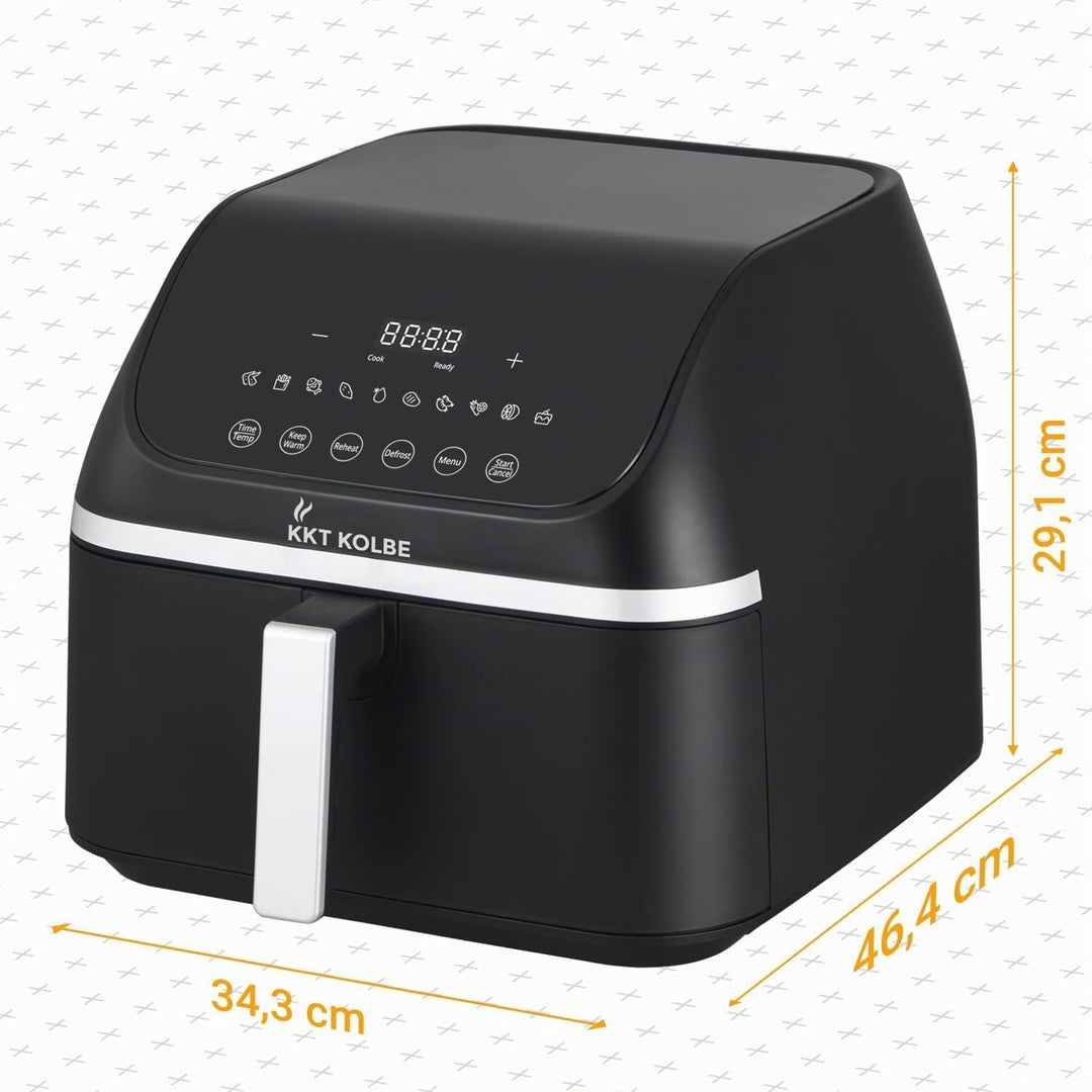 KKT KOLBE Heissluftfritteuse | Airfryer | 8,5L | 10 Programme | 13 Funktionen | sehr leise | Frittie