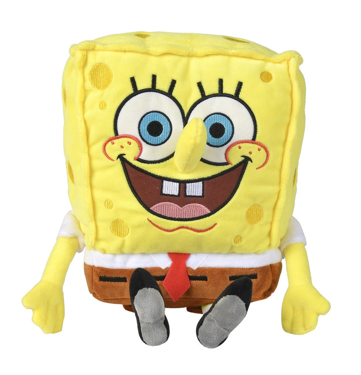 Simba 109491000 - Spongebob Schwammkopf Plüsch 35cm, Plüschfigur mit recyceltem Füllmaterial, ab den