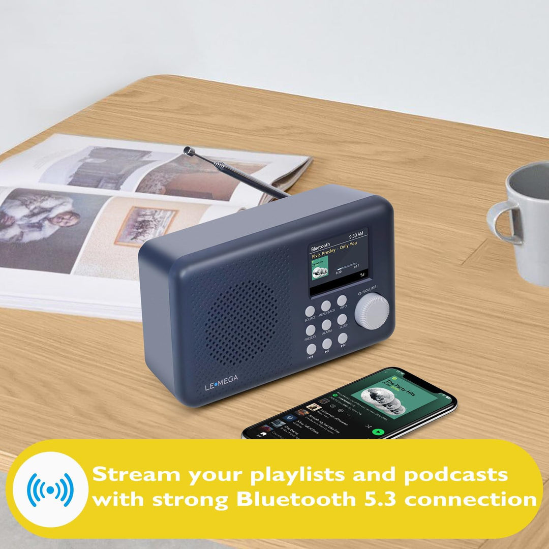 DAB-Radio mit Farbdisplay I DAB+ Tragbares Bluetooth-Radio I Digitale Radios mit Netzanschluss I UKW