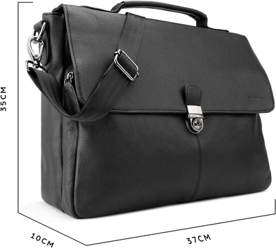 LEABAGS Leder Umhängetasche Herren Aktentasche Vintage Laptoptasche Messenger Bag für 15 Zoll Laptop