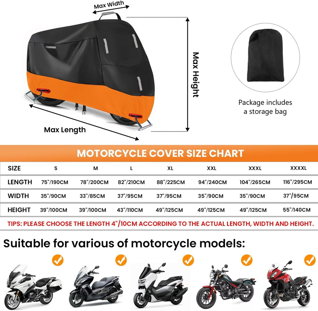 Motorradplane Wasserdicht 300D Motorradabdeckung Outdoor Motorroller Roller Moped Abdeckung Motorrad