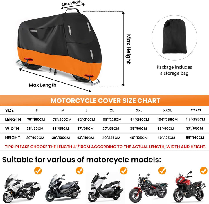 Motorradplane Wasserdicht 300D Motorradabdeckung Outdoor Motorroller Roller Moped Abdeckung Motorrad