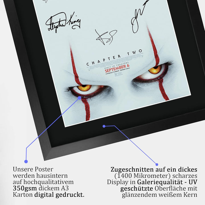 HWC Trading A3 FR IT Kapitel Zwei Bill Skarsgård und Cast Geschenke Printed Poster Autogramm Bild fü