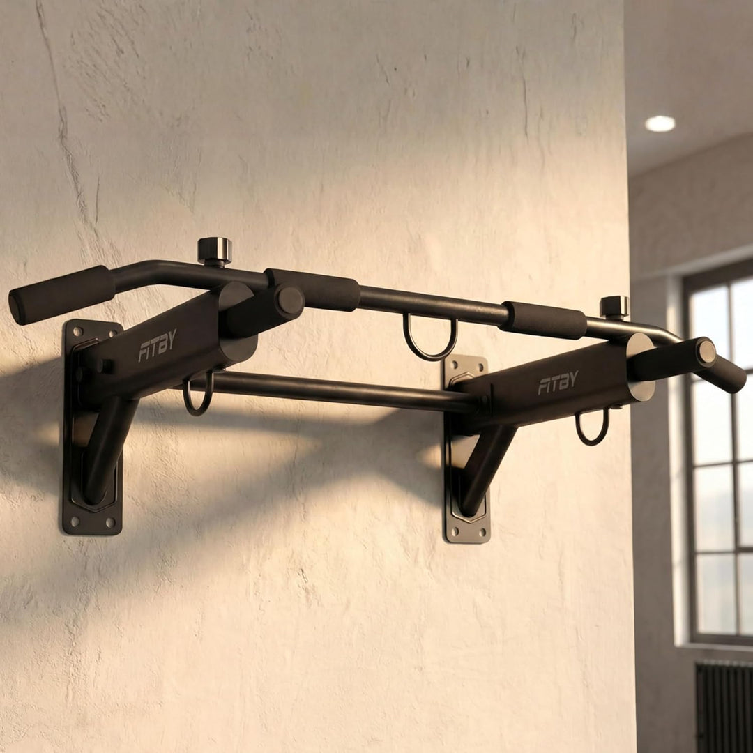 Pull Up Bar - 4-in-1 Klimmzugstange für Wandmontage - Multifunktionale Pull Up Station für Krafttrai