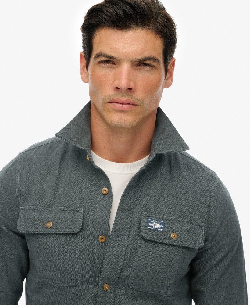 Superdry Herren Trailsman Overshirt in lockerer Passform S Balsam Grün, S Balsam Grün