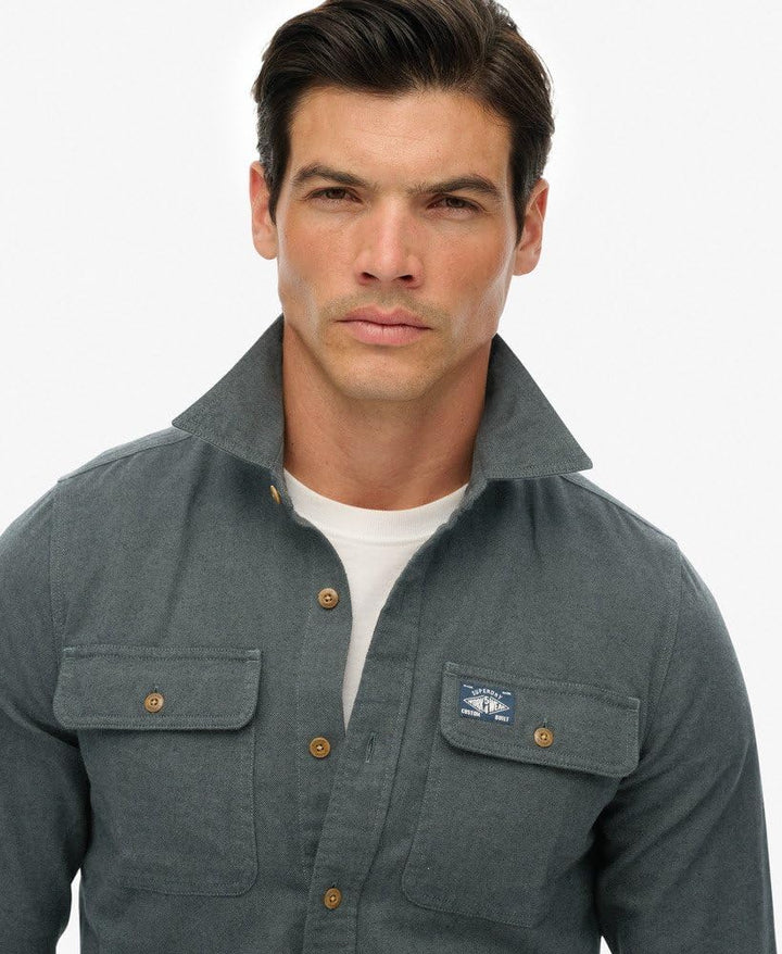 Superdry Herren Trailsman Overshirt in lockerer Passform S Balsam Grün, S Balsam Grün