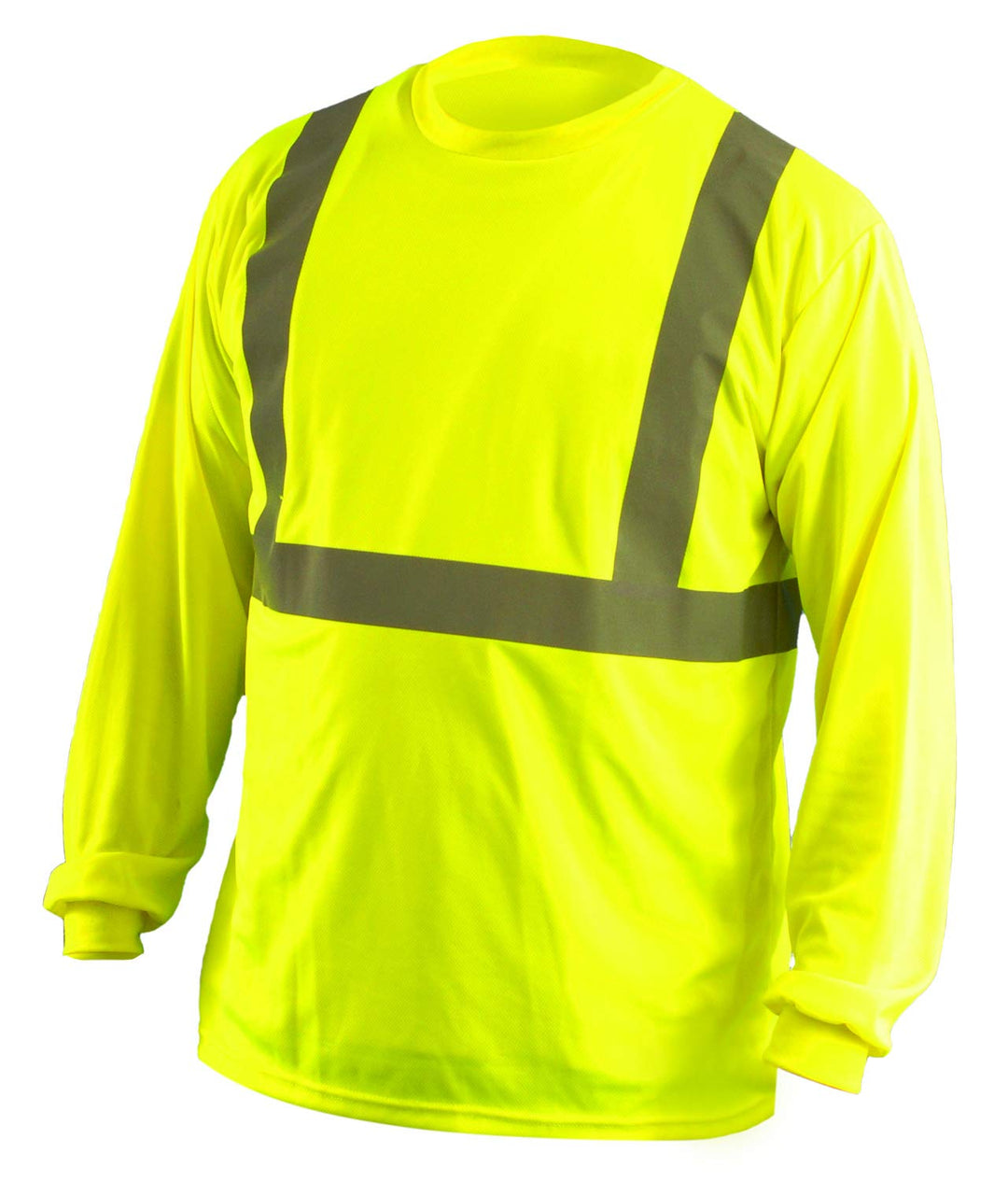 Occunomix LUX-LSET2B-YS Classic Standard Langarm Wicking Birdseye T-Shirt ohne Tasche, Klasse 2, 100