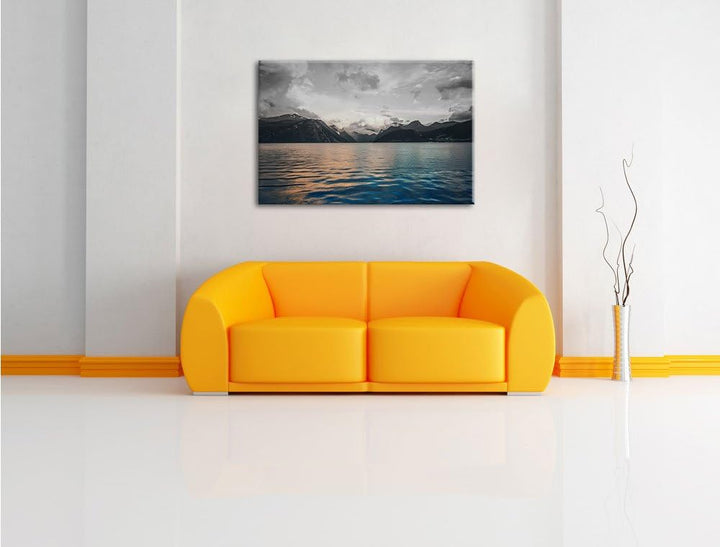 Pixxprint eine schöne Landschaft im Norden B&W Detail, Format: 100x70 auf Leinwand, XXL riesige Bild