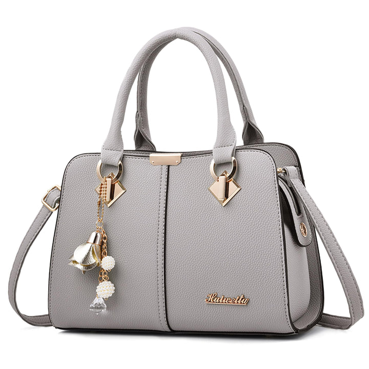 DIRRONA Damenhandtasche Mit Elegantem Anhänger Aus Weichem Verbessertem PU-Leder Und Goldenen Beschl