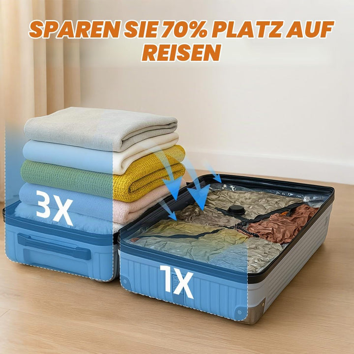 Vakuumbeutel für Kleidung, 10 Stück (4x 40x54cm, 4x 47x64cm, 2x 54x74cm), Platzsparend Vakuumierbeut
