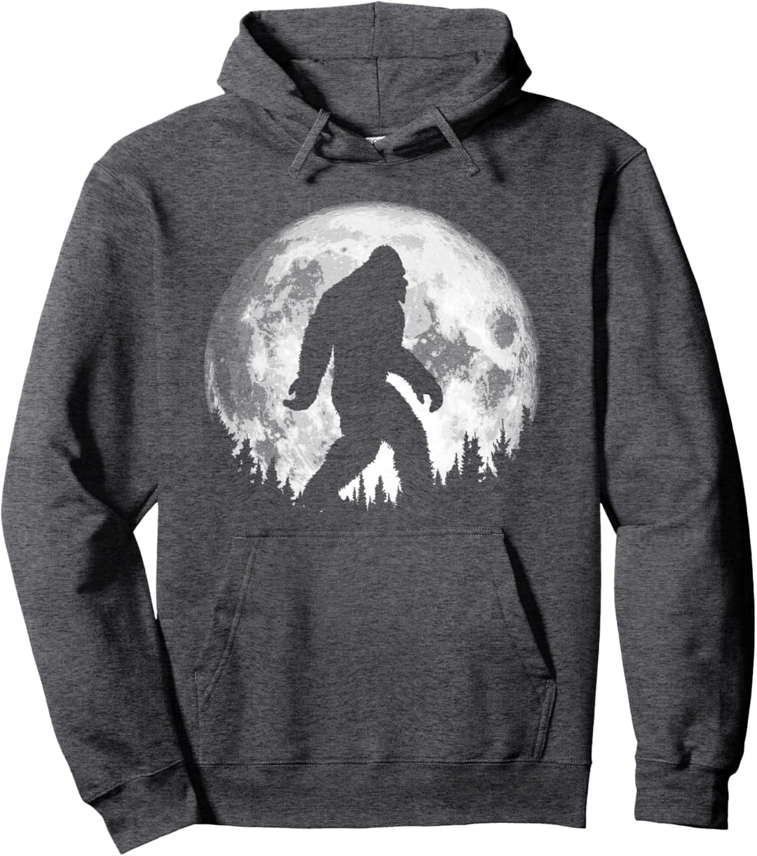 Bigfoot Night Stroll! Cool Full Moon & Trees Sasquatch Pullover Hoodie