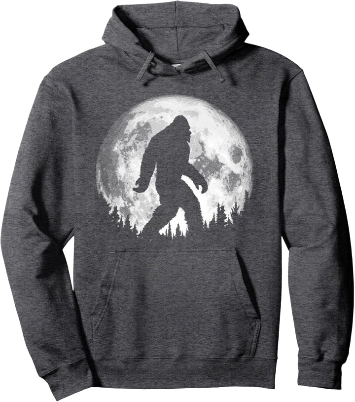 Bigfoot Night Stroll! Cool Full Moon & Trees Sasquatch Pullover Hoodie