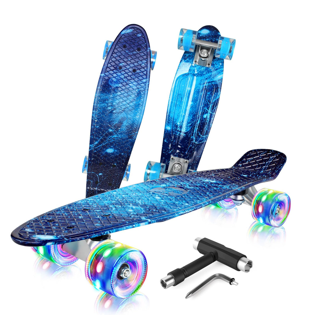 BELEEV Skateboard für Kinder, 56 cm Cruiser Skateboard Mädchen Junge Anfänger Jugendliche Erwachsene