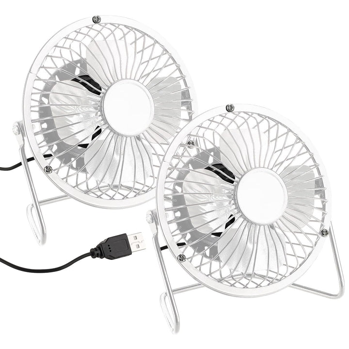 Sichler Haushaltsgeräte Ventilator Büro: 2er-Set Mini-USB-Tischventilator, Vollmetall, neigbar, 2,5