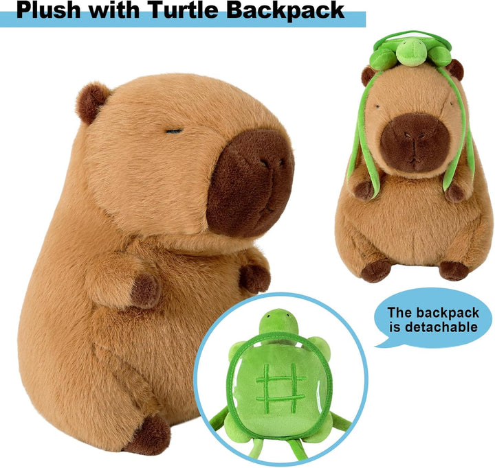 shownicer Plüschtier Capybara Kuscheltier mit Schildkröte Stofftier Kawaii Capybara Plüsch Kissen Sp
