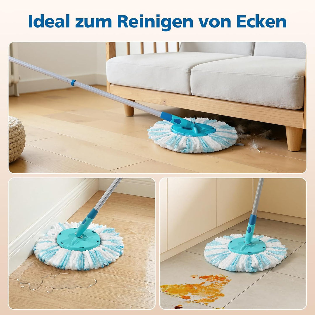 4 Stück Ersatzkopf Kompatible mit Leifheit CLEAN Twist Disc Mop Ergo/Leifheit CLEAN Twist Disc Mop M