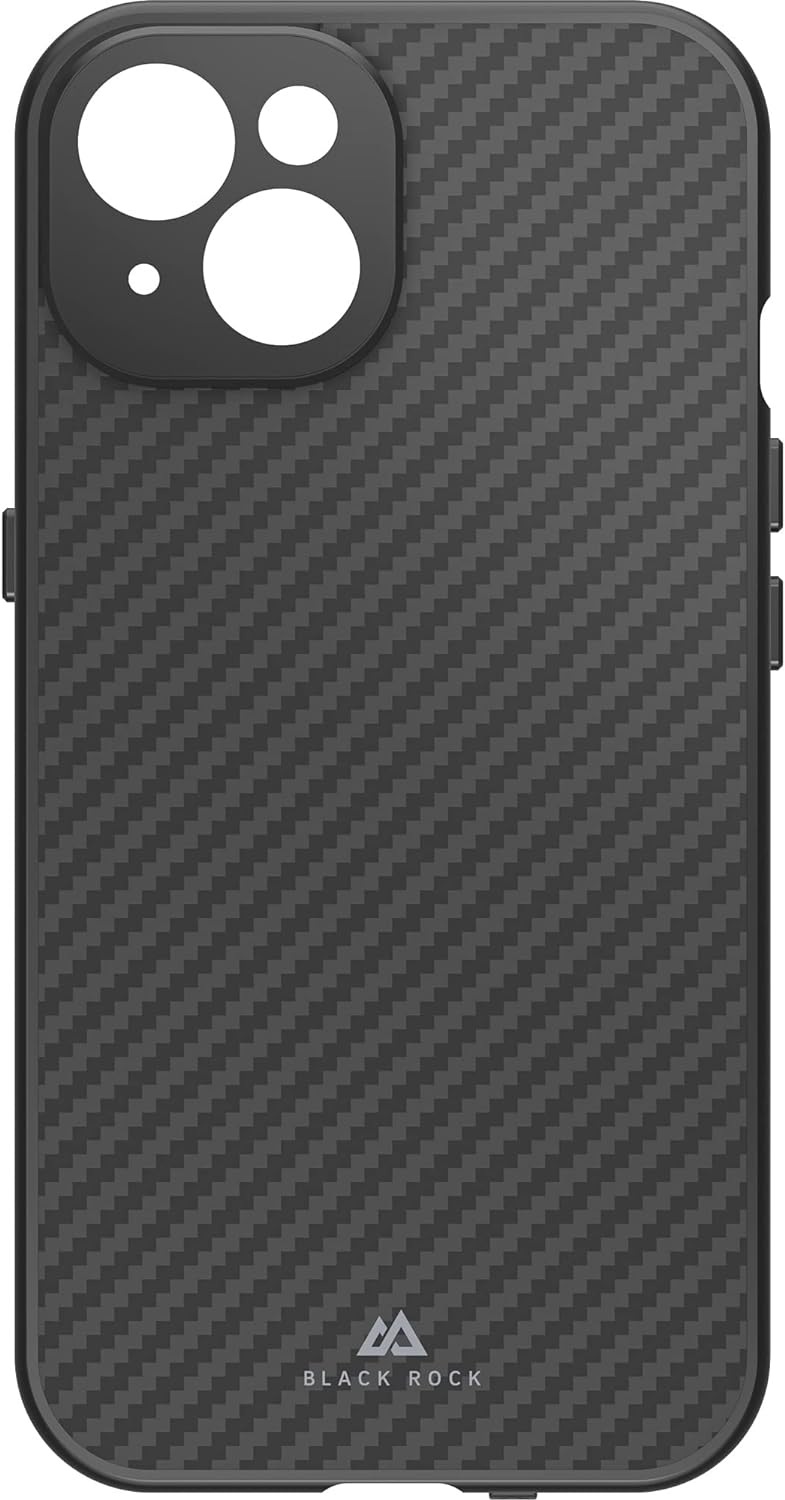 Black Rock - Hülle 360 Grad Glass Case Passend für Apple iPhone 14 I Carbon Handyhülle, Karbon Rücks
