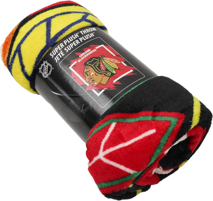 Northwest NHL Chicago Blackhawks Micro Raschel Überwurfdecke, 116,8 x 152,4 cm, dimensional Chicago