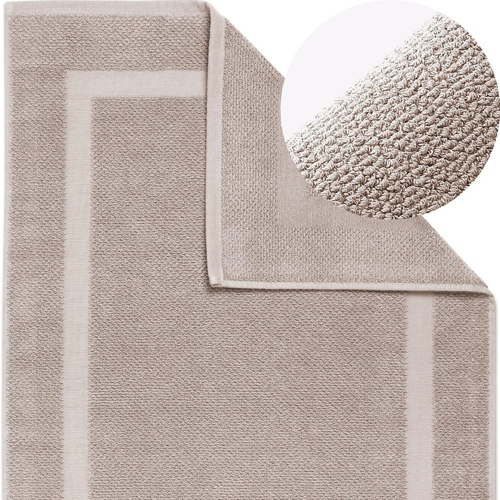 herzbach home Badvorleger 100% Baumwolle | Duschvorleger | 1.000 g/m² | Saugfähig | Waschbar (Sandgr