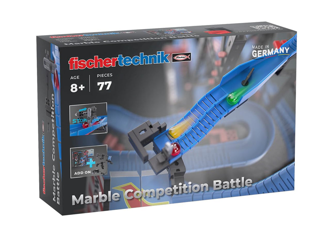 fischertechnik Marble Competition Battle 571898 – Murmelbahn-, Kugelbahn-Erweiterung, 3 Bahnelemente