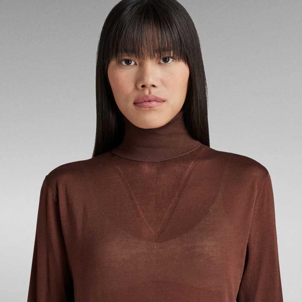 G-STAR Damen Core Roll Neck Knitted Sweater XS Braun (Chocolate Lab D21961-d166-d312), XS Braun (Cho