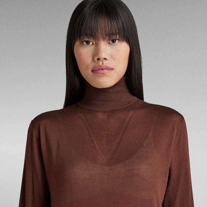 G-STAR Damen Core Roll Neck Knitted Sweater XS Braun (Chocolate Lab D21961-d166-d312), XS Braun (Cho