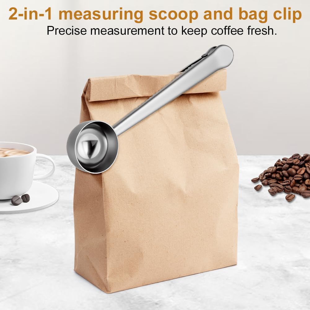 HOTUT French Press Kaffeebereiter, 350 ml Edelstahl Französische Presse mit Löffel, Ersatzfilter, Kl