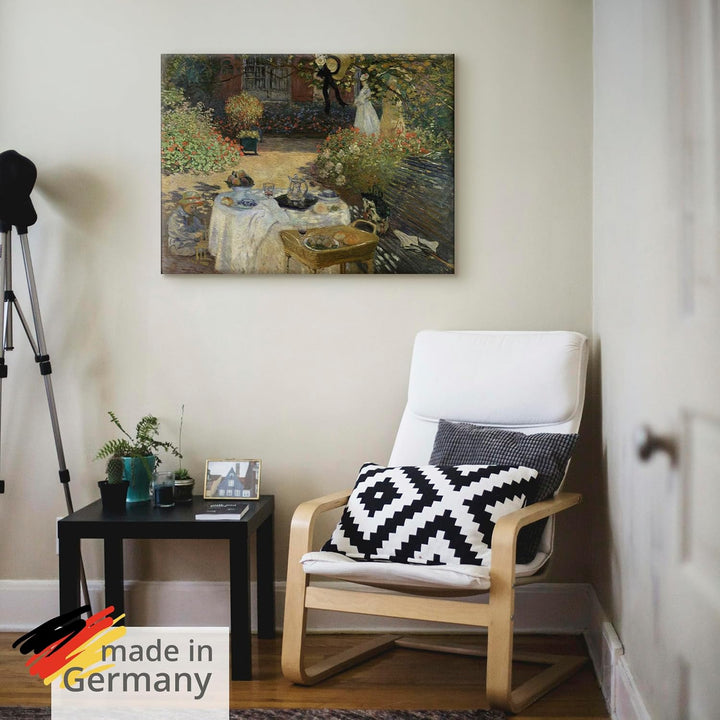 ARTland Leinwandbilder Wandbild Bild auf Leinwand 40x30 cm Wanddeko Sommer Gartenmöbel Tisch Essen F