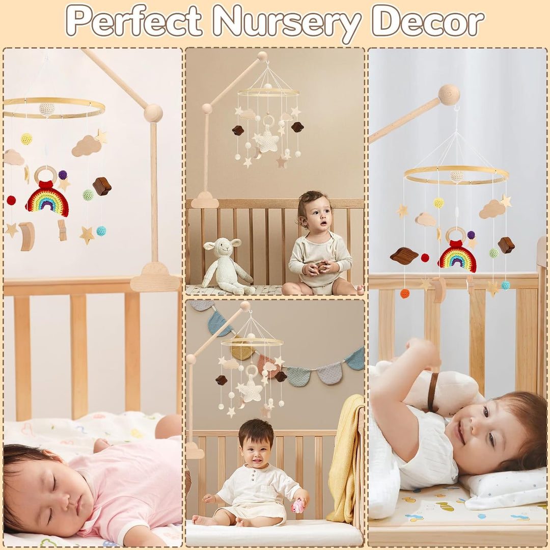 Baby Mobile Halterung für Babybett, Mobile Halterung Holz Wickeltisch, Abnehmbarer Baby-Mobile-Aufhä