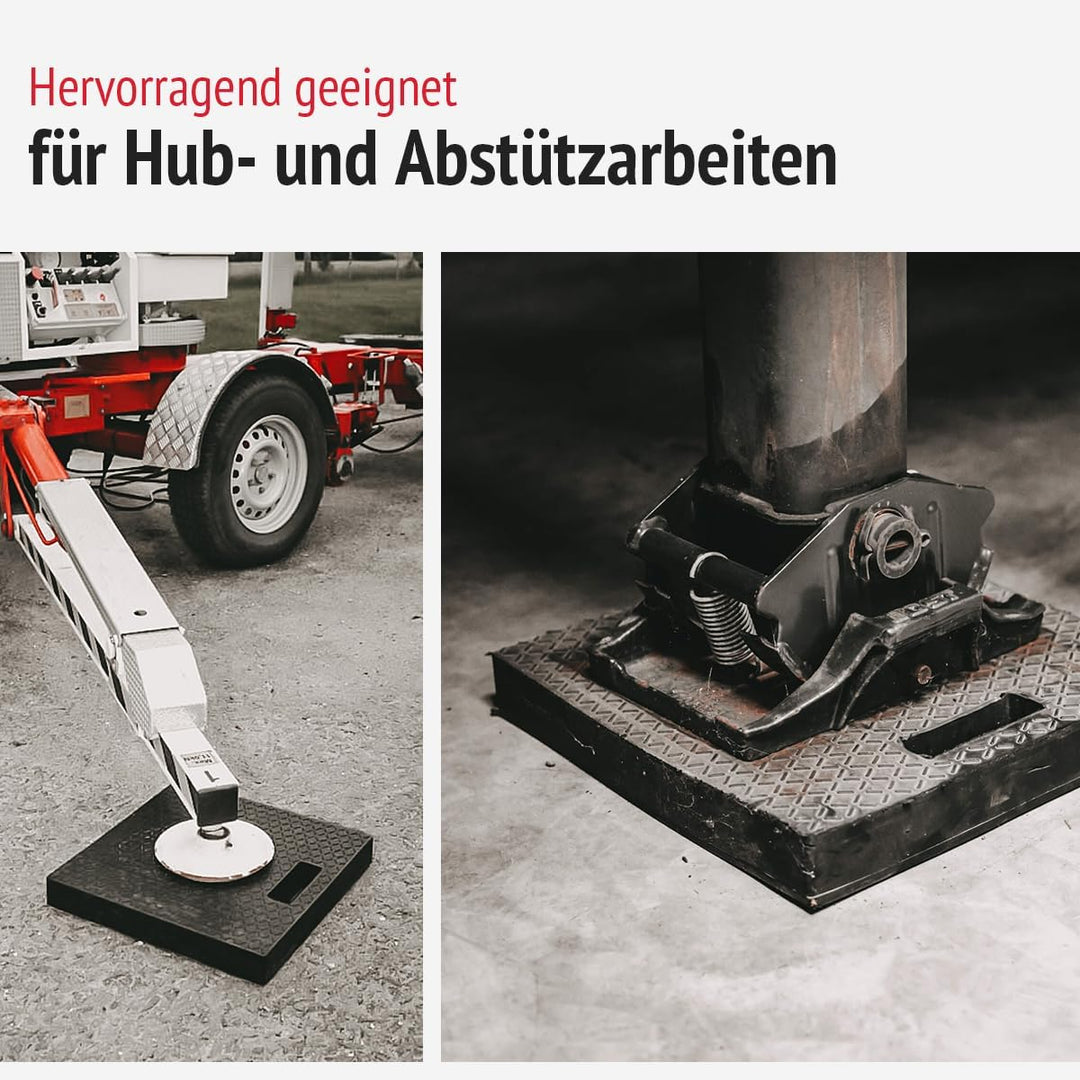 lasiprofi Unterleg-Schutzplatte aus Hartgummi, 400x400x30 mm, für Arbeitsmaschinen, Container, Gerüs
