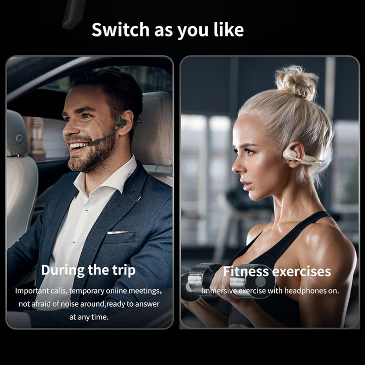 Knochenschall Kopfhörer Bluetooth 5.3 Open Ear Kopfhörer Kabellos IPX6 wasserdichte Sportkopfhörer H