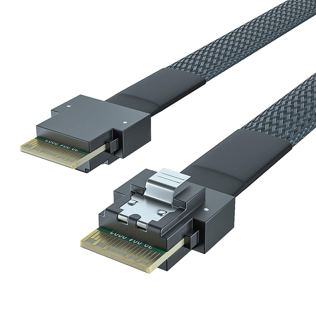 24G Internal SlimSAS SFF-8654 to SFF-8654 4i Cable, SAS 4.0, 100-ohm, 0.5-m(1.65ft) 0.5M 8654 - 8654