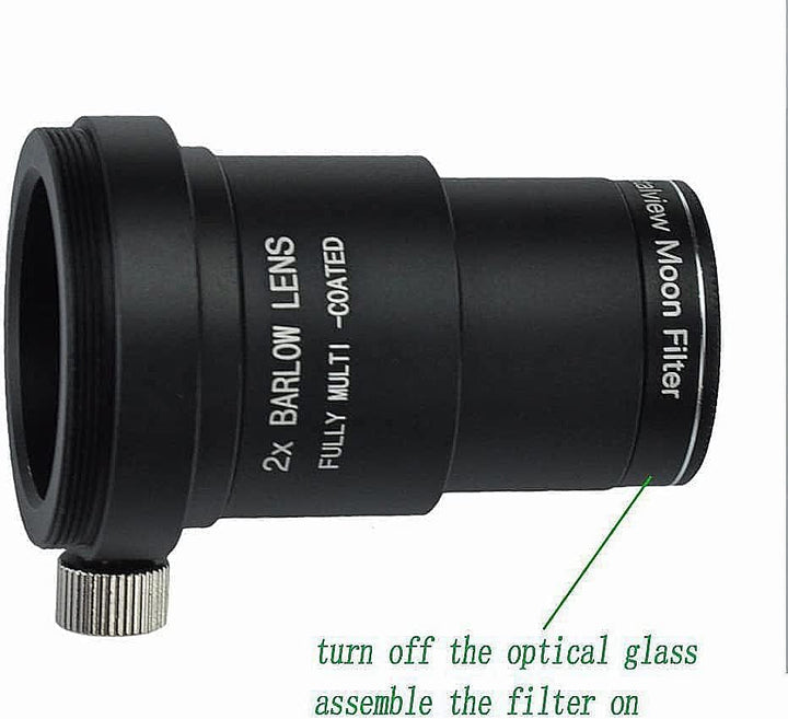 SOLOMARK 1.25" Mondfilter T2X Barlow Kit für Teleskop Okulare, Mondfilter hilft, den Mond klarer zu