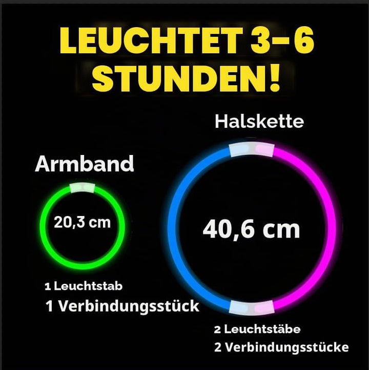 JOYIN 200pcs 20.3 cm Knicklichter party set, Neon Leuchtstäbe Party Deko, Leuchtstäbe Kinder , Party