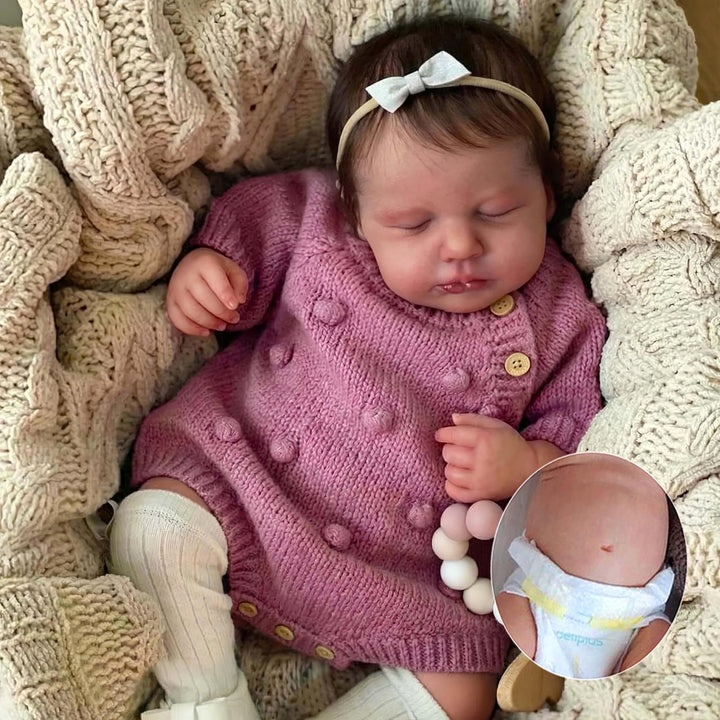 Zero pam Reborn Baby Vollsilikon Lebensecht, Silikon Baby Mädchen-48CM Lebensechte Babypuppen Wie Ec