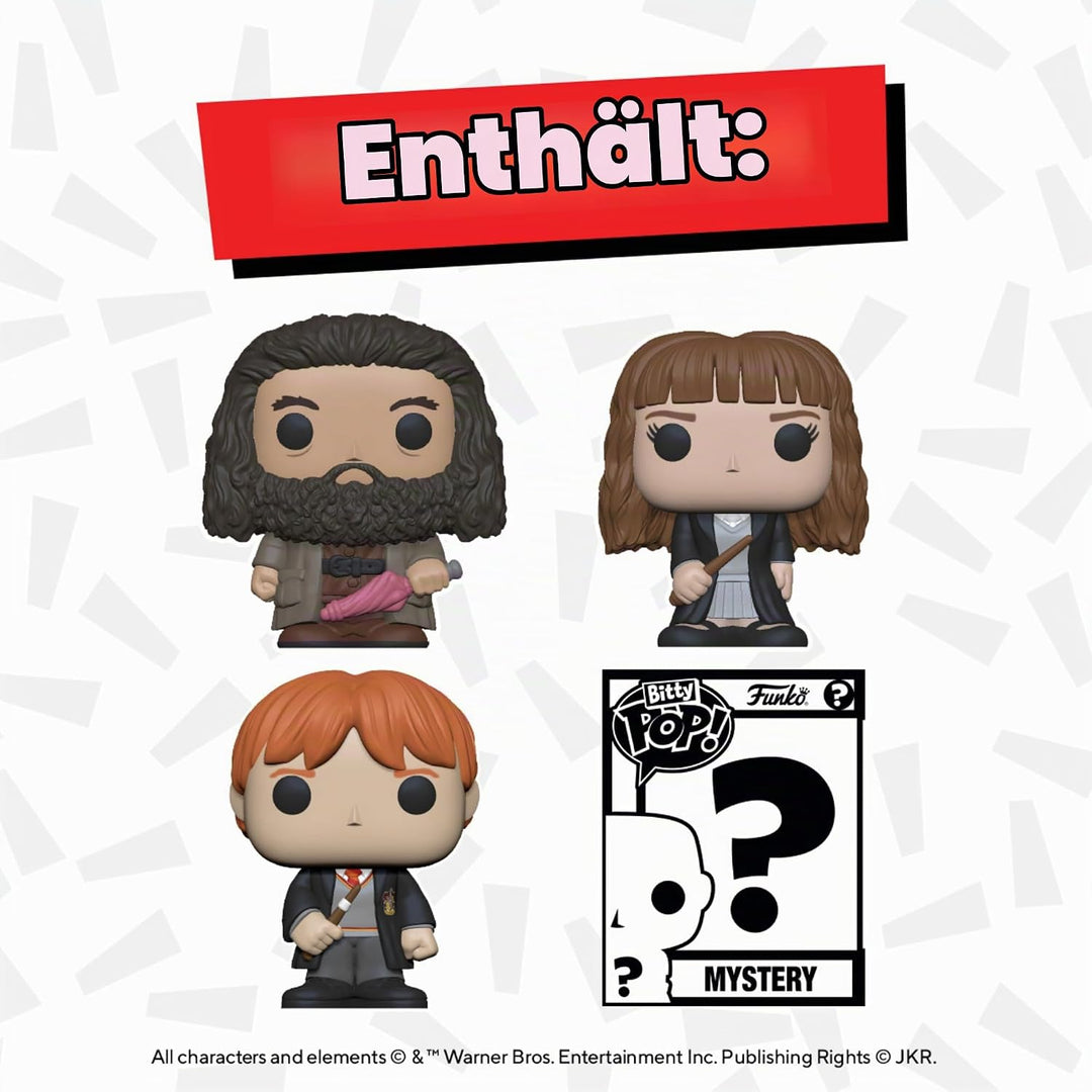 Funko Bitty Pop! Harry Potter - Hermione Granger™, Rubeus Hagrid™, Ron Weasley™ und eine Überraschun