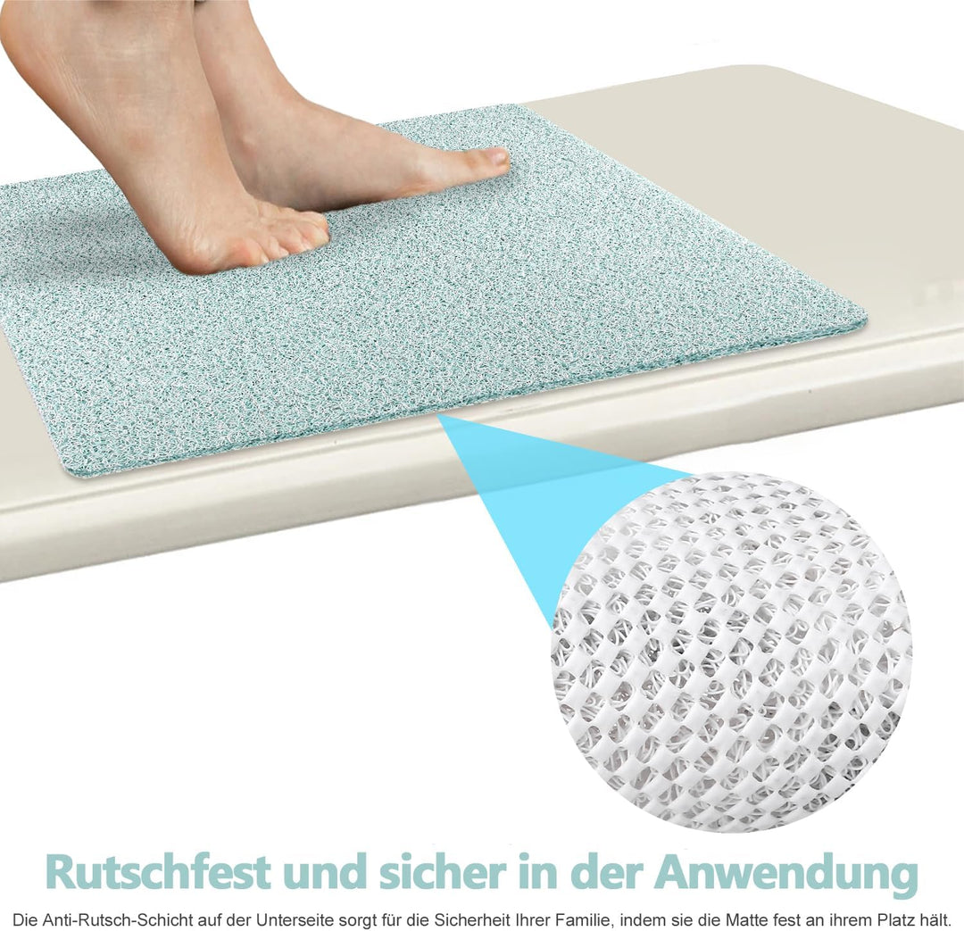Duschmatte rutschfest, 53 x 53 cm Weich Komfort Sicherheits Badewannenmatte, Antibakterielle Bademat