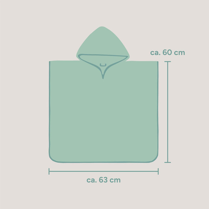 Ehrenkind® Bio-Baumwoll Badeponcho Kinder 1-5 Jahre | OEKO TEX | Sanft, Saugstark & Kuschelig | Bade