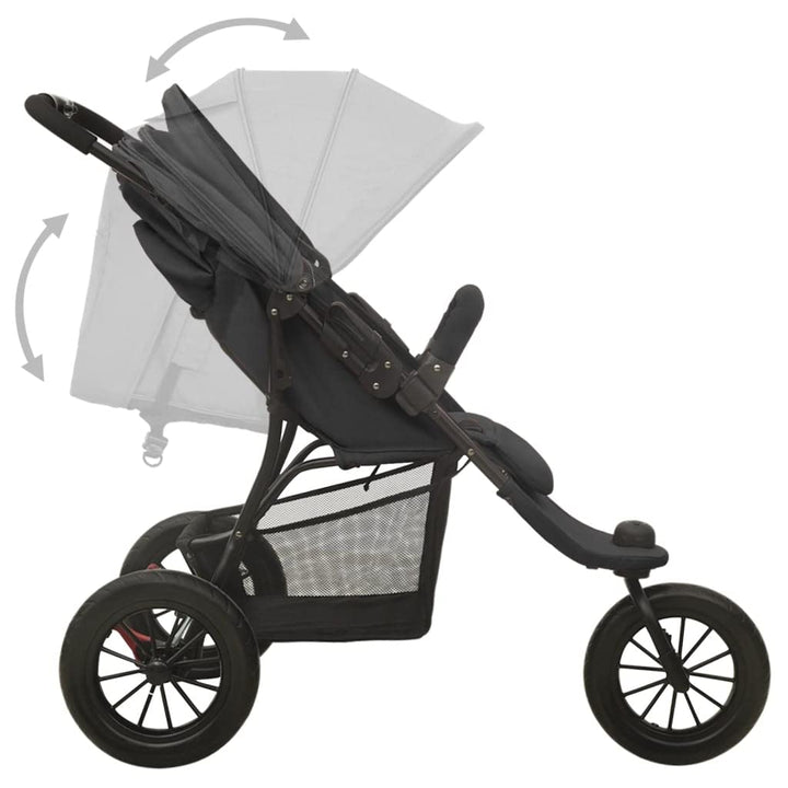 vidaXL Kinderwagen mit Verdeck Korb Einhand-Klappsystem Kinder Baby Buggy Kinderbuggy Kindersportwag