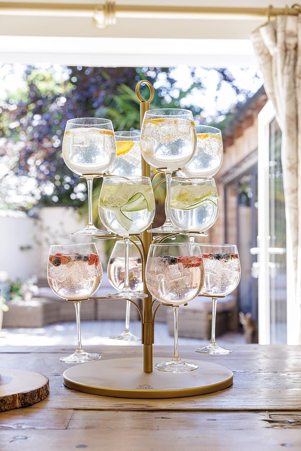 Artesa Servierbaum für Cocktails und Knabbereien aus Edelstahl, 34 x 34 x 54 cm, in Geschenkverpacku