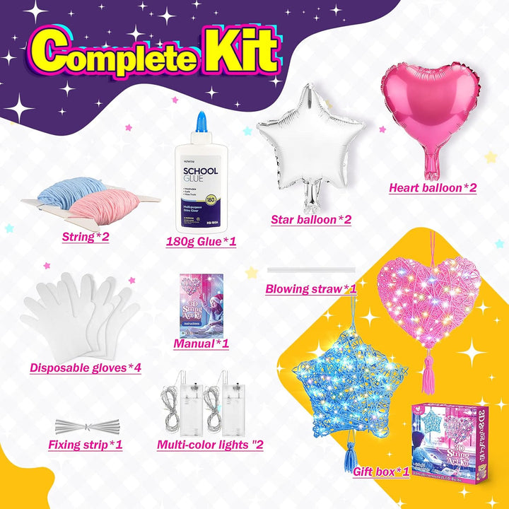 Tesoyzii Basteln Mädchen 8 9 10 11 12 Jahre, Geschenk Mädchen 8-12 Jahre 3D String Art Kit Spielzeug