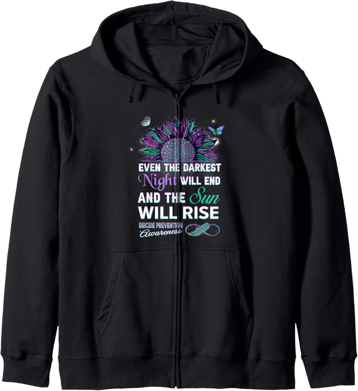 Suicide Prevention Awareness Ribbon Gift The Sun Will Rise Kapuzenjacke