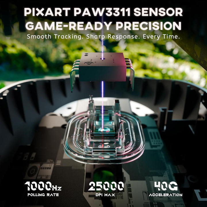 ATTACK SHARK G3 Kabellose Gaming-Maus, 25000 DPI, PAW3311-Sensor, 59g Superlight G305 Gamer-Mäuse, 8