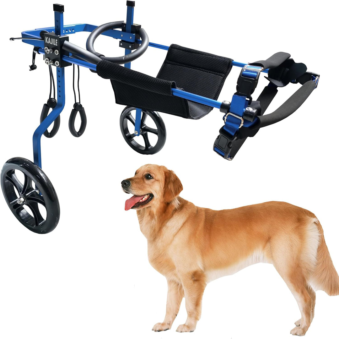 KAJILE Verstellbarer 2-Rad-Hunderollstuhl, XXL-3 Grösse für behinderte Hunde Hinterbeine Rehabilitat