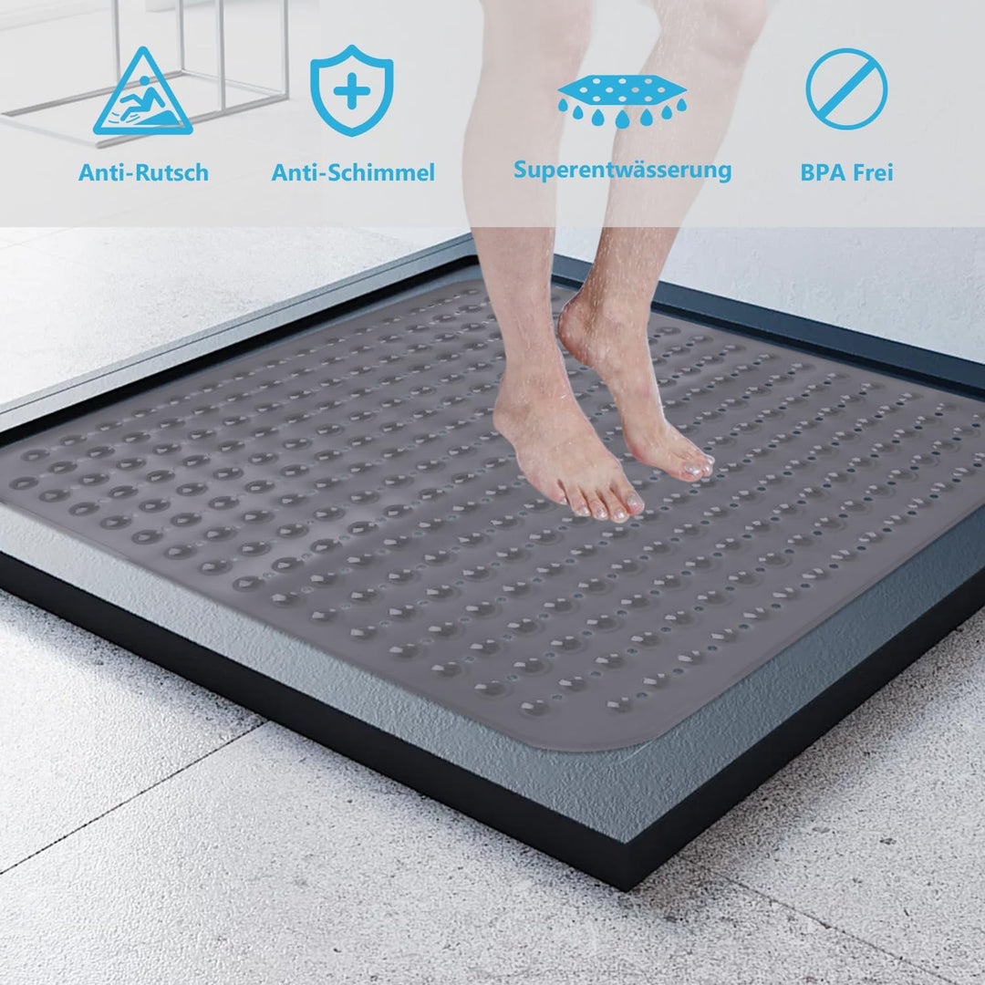 Lurowo Duschmatte rutschfest 80 * 80cm Duscheinlage, Antirutschmatte mit Saugnäpfe für Dusche oder B