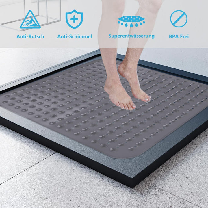 Lurowo Duschmatte rutschfest 80 * 80cm Duscheinlage, Antirutschmatte mit Saugnäpfe für Dusche oder B