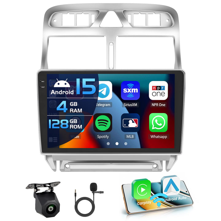 Inefala 4+128G Autoradio für Peugeot 307 307CC 307SW 2002-2013 Android 15 mit 9&