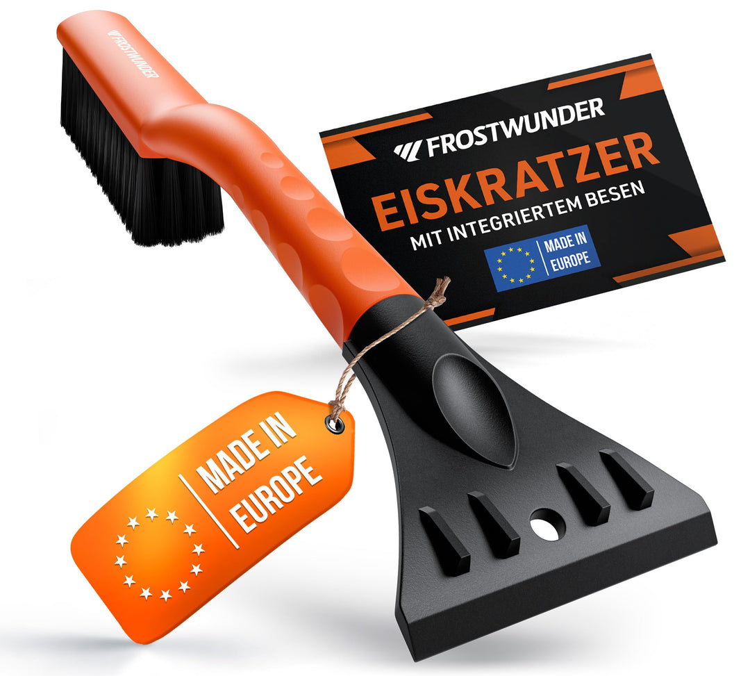 [Das Original - Eiskratzer Auto mit Besen - 41cm Profi Schneebesen Auto mit schonenden Borsten - Lei