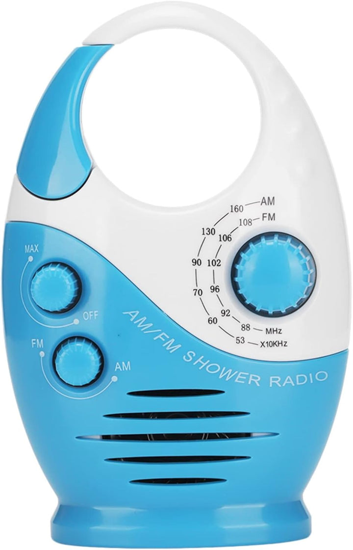 CCYLEZ Tragbares AM FM-Radio, Musikduschlautsprecher Radio, Tragbare wasserdichte Broadcasts mit Hak